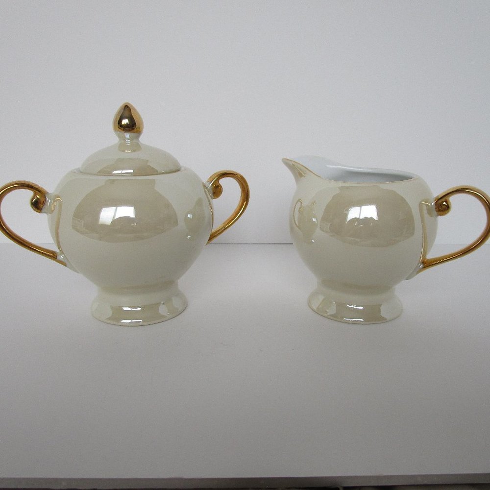 Godinger lusterware cream and sugar set
